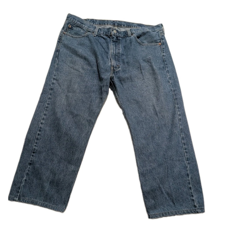 Levi's 505 Men's Jeans W40 Cropped 23" Inseam Blue Denim Straight Leg Hemmed